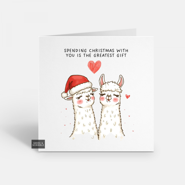 Llama Gift Christmas Card