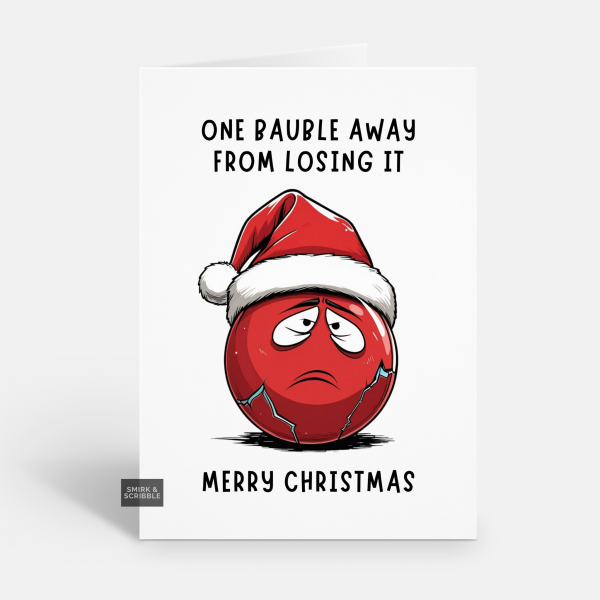 Angry Bauble Christmas Card