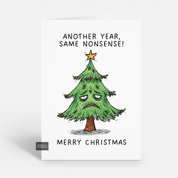 Grumpy Tree Christmas Card