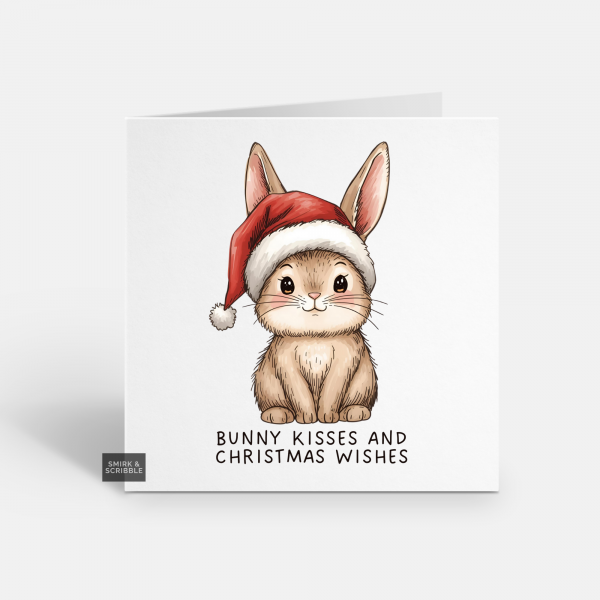 Bunny Kisses Christmas Card