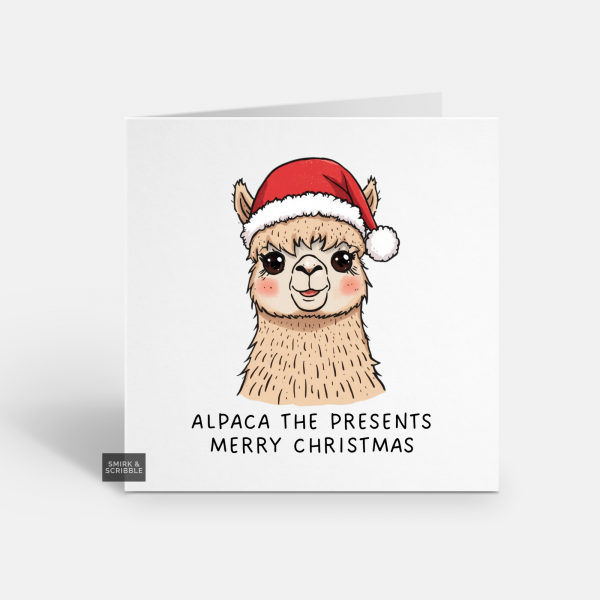Alpaca Christmas Card