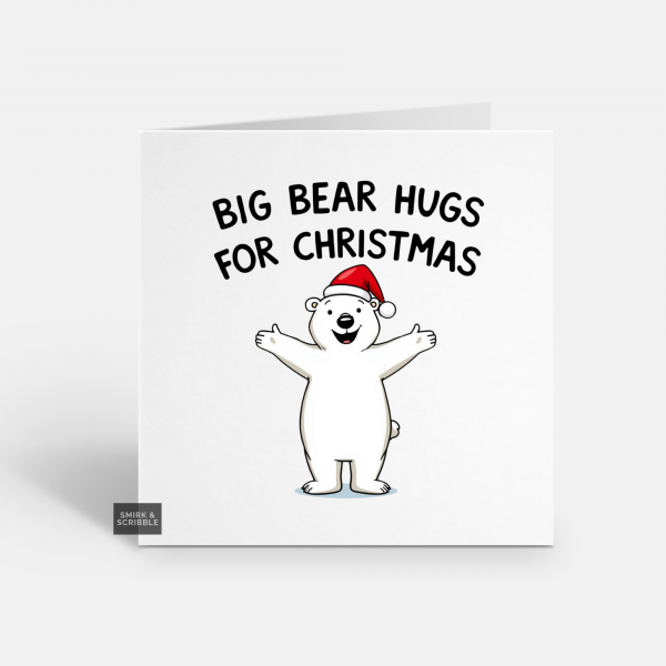 Big Bear Hugs Christmas Card