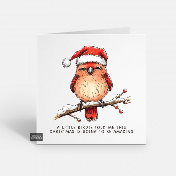 A Little Birdie Christmas Card